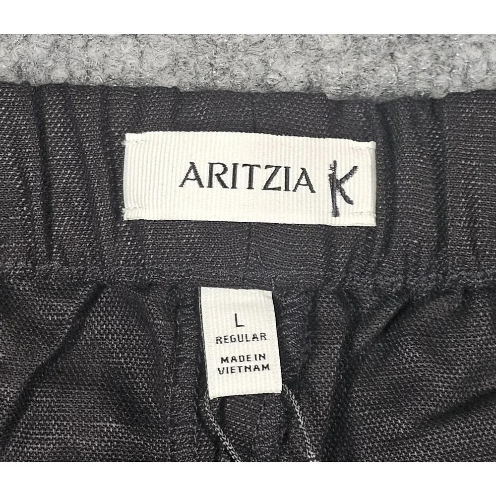 Aritzia Lodge Linen Wide Leg Pants Large Black
